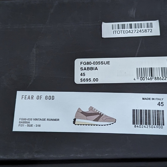 Men's FEAR OF GOD Lace-Up Runner Sneakers Sabbia 45 US 12 - Picture 8 of 10